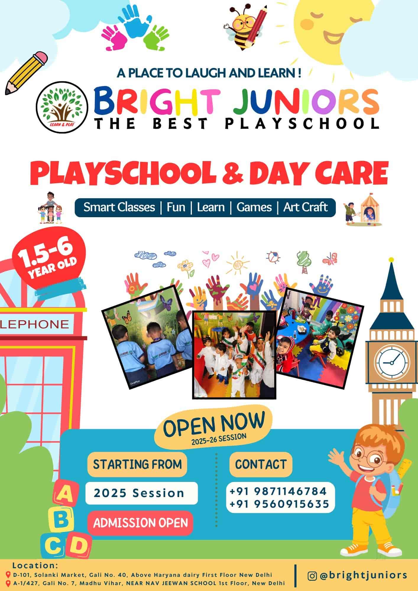 Bright Juniors Playschool | Day Care | Madhu Vihar | Dwarka