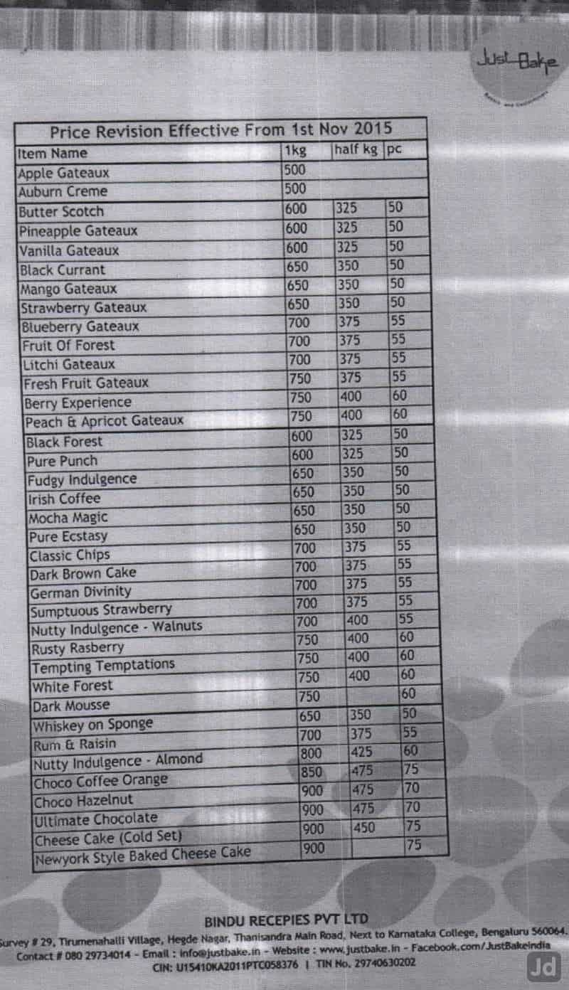 Just Bake, Koramangala, Bangalore Fast Food, Desserts Cuisine