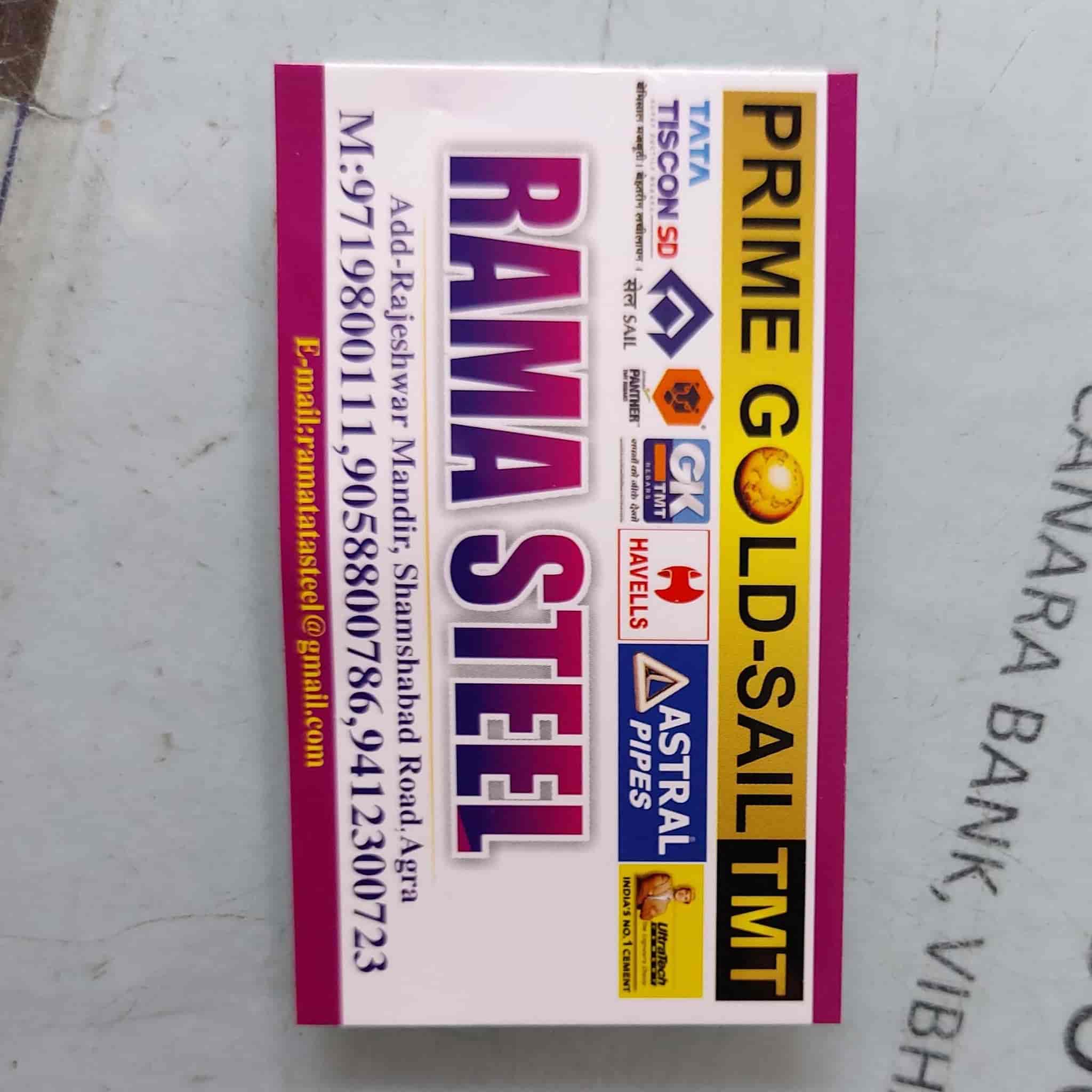 Rama Steels in Rajpur,Agra Best Steel Bar Dealers in Agra Justdial