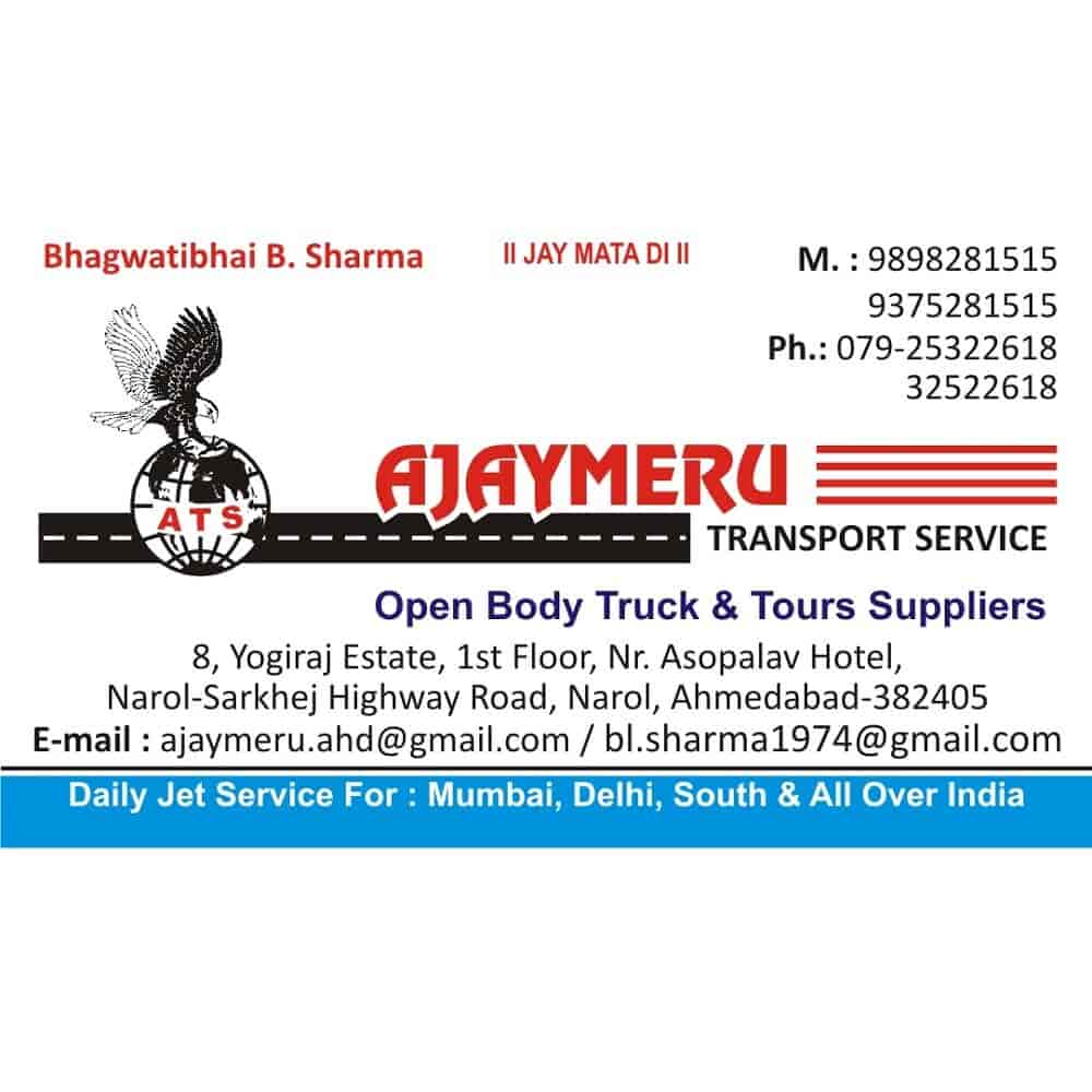 Catalogue Ajaymeru Transport Service in Aslali , Ahmedabad Justdial