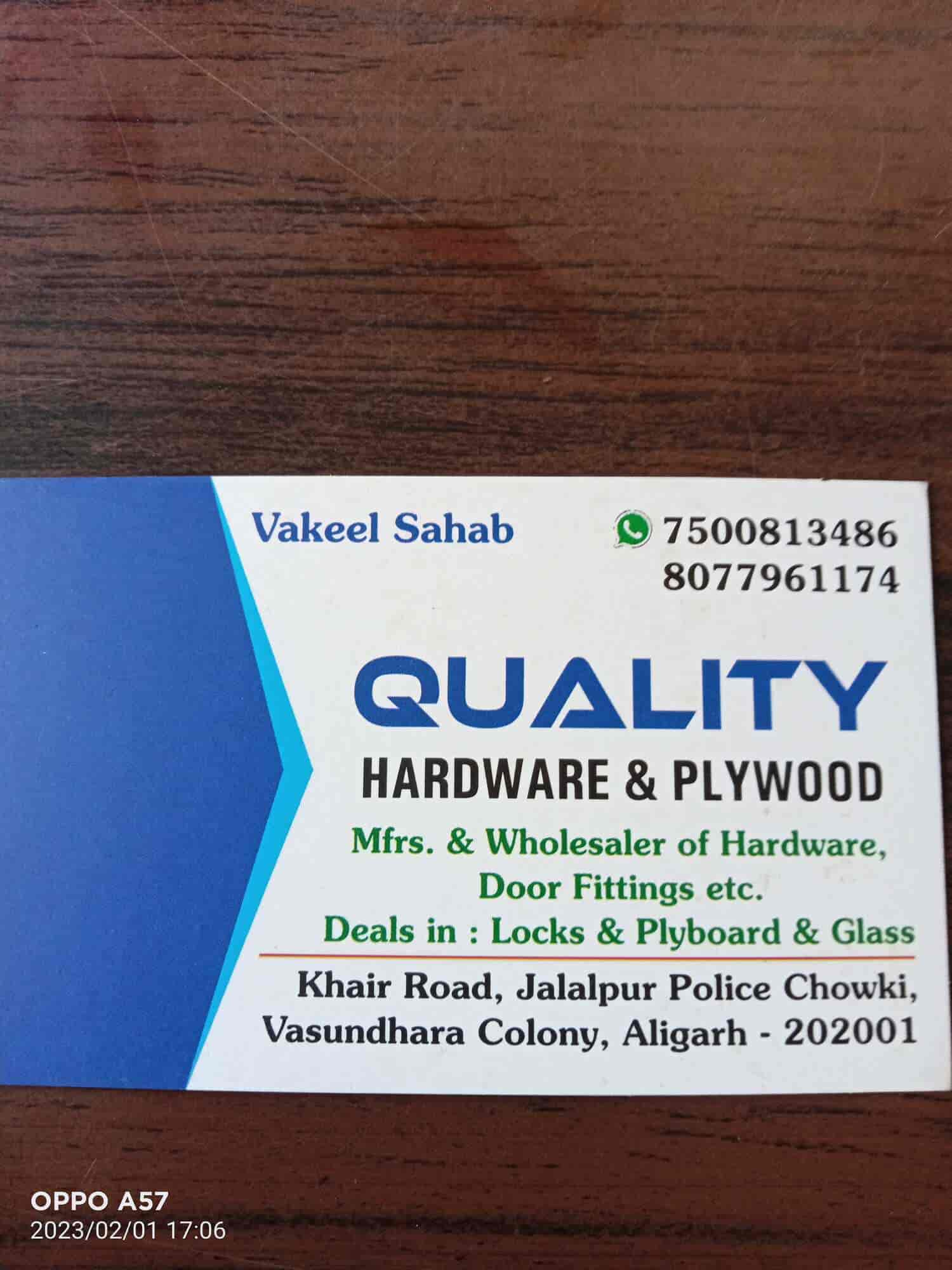 Catalogue Quality Hardware and Plywood in Aligarh City , Aligarh Justdial