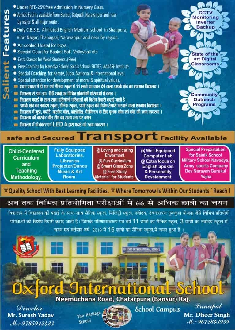 Oxford International School in Chatarpura,Alwar - Best Schools in Alwar ...