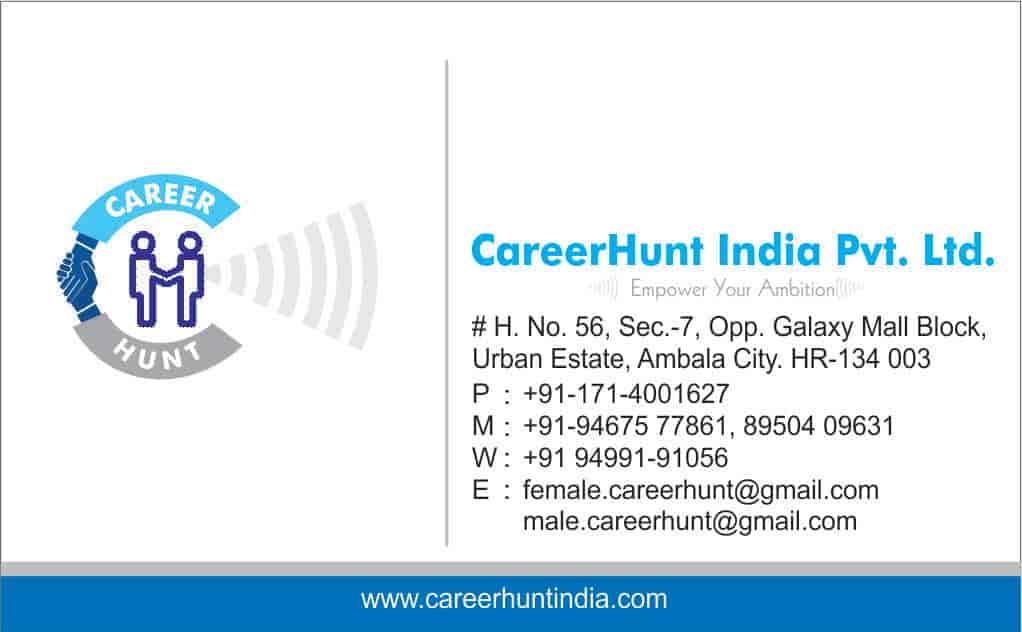 Career Hunt India Pvt Ltd in Ambala City,Ambala - Best Placement ...