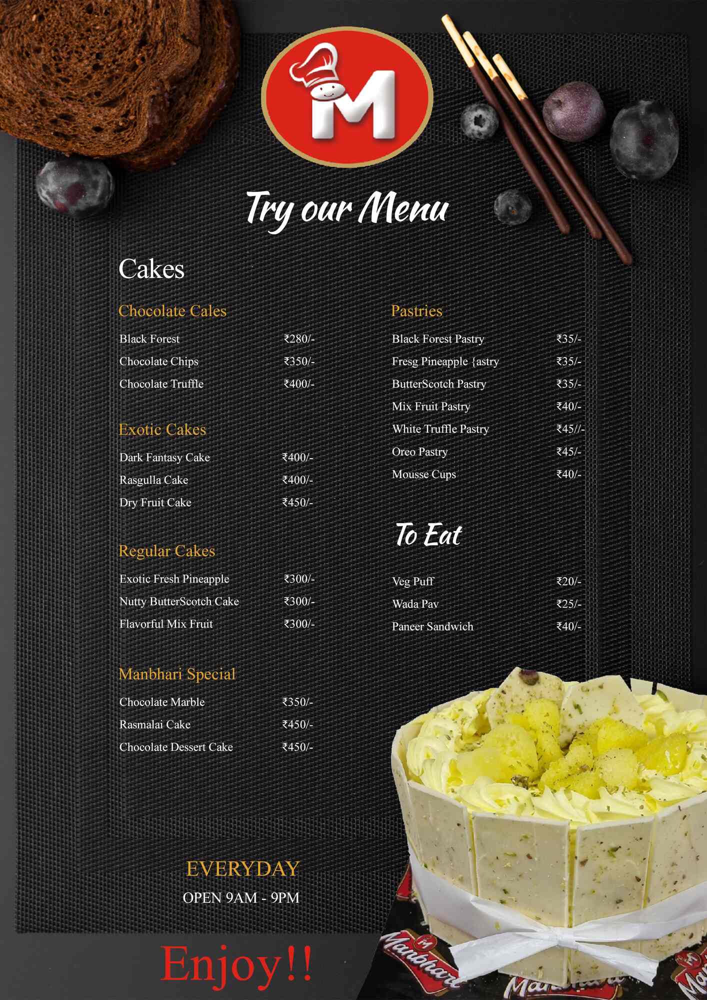 Top 116+ cake world menu list in.eteachers