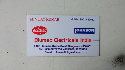 Blumac Electricals India in Kumara Krupa Road,Bangalore - Best Electrical  Goods Dealers in Bangalore - Justdial