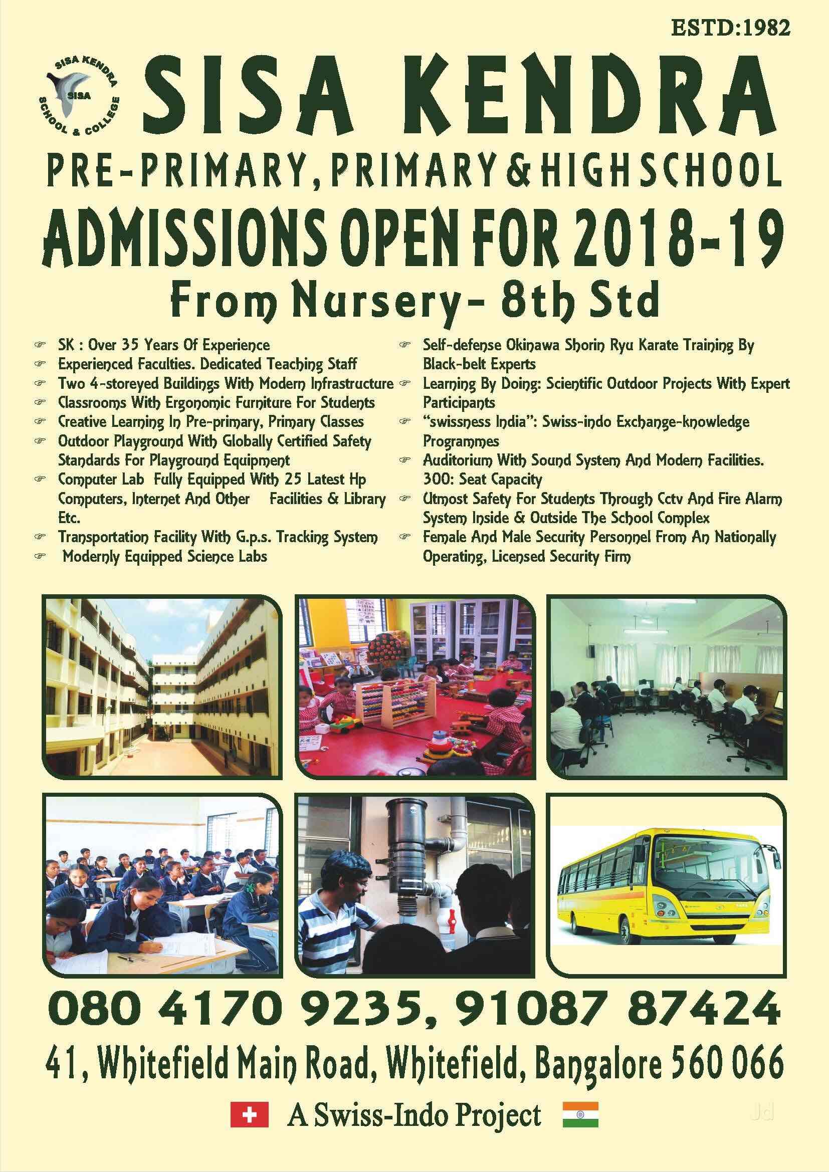 Sisa Primary & High School in Whitefield,Bangalore Best Schools in