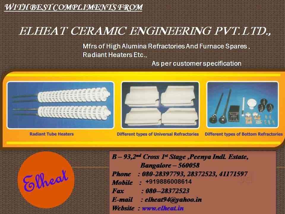 Catalogue Elheat Ceramic Engineering Pvt Ltd in Peenya , Bangalore