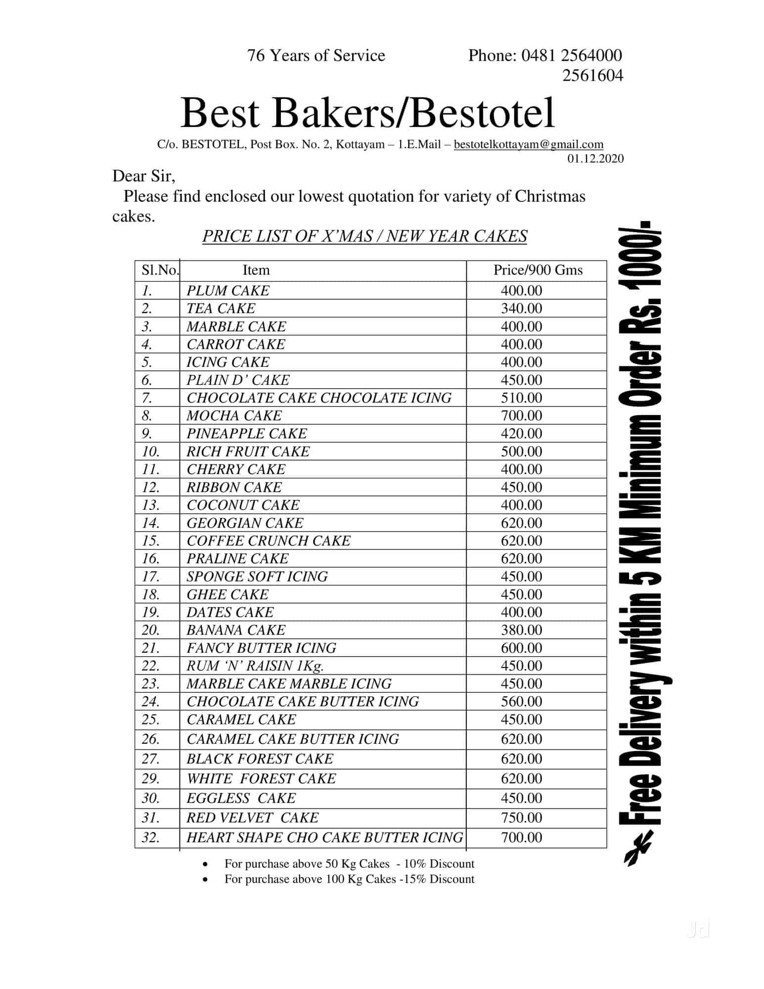 Discover 68+ best bakers cake menu super hot awesomeenglish.edu.vn