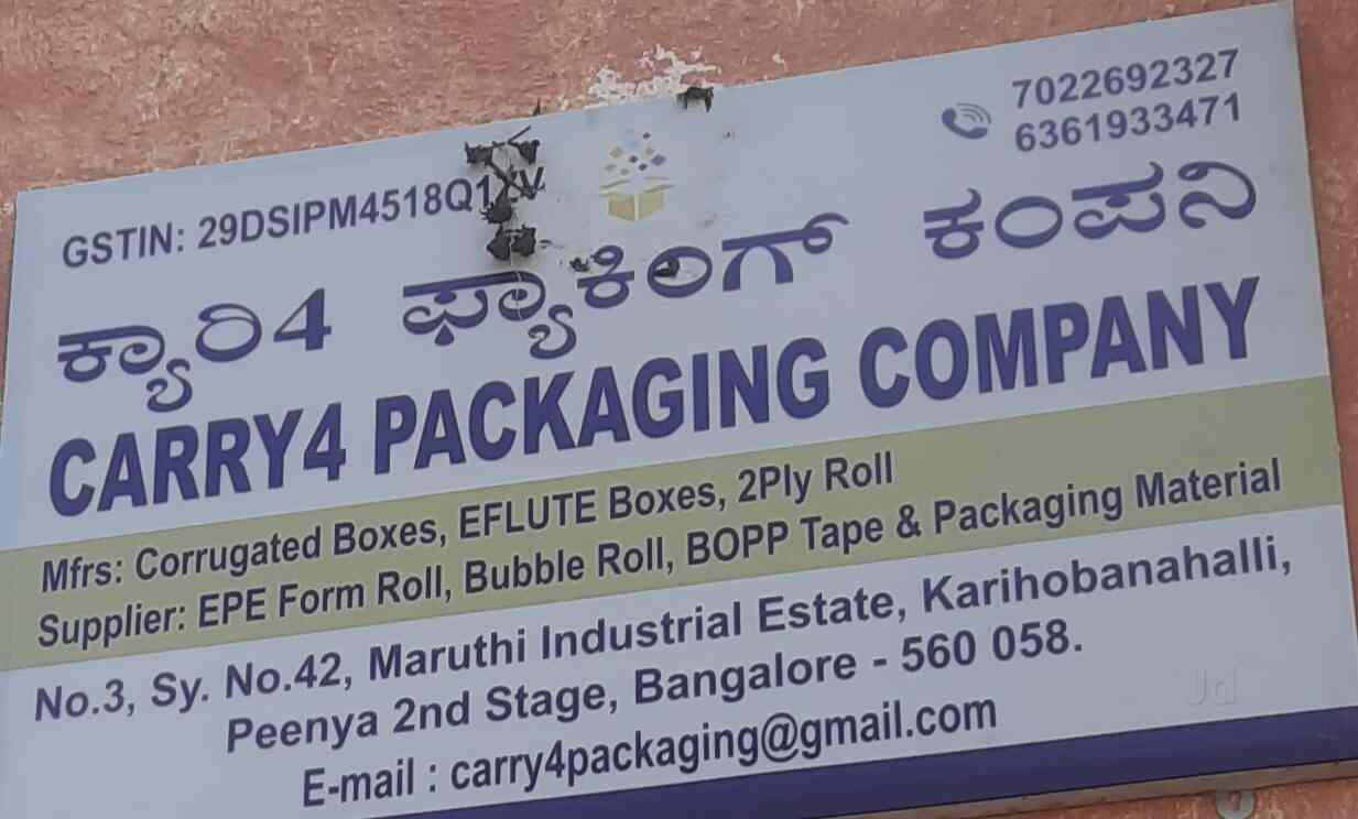Catalogue Carry 4 Packaging Company in Peenya , Bangalore Justdial
