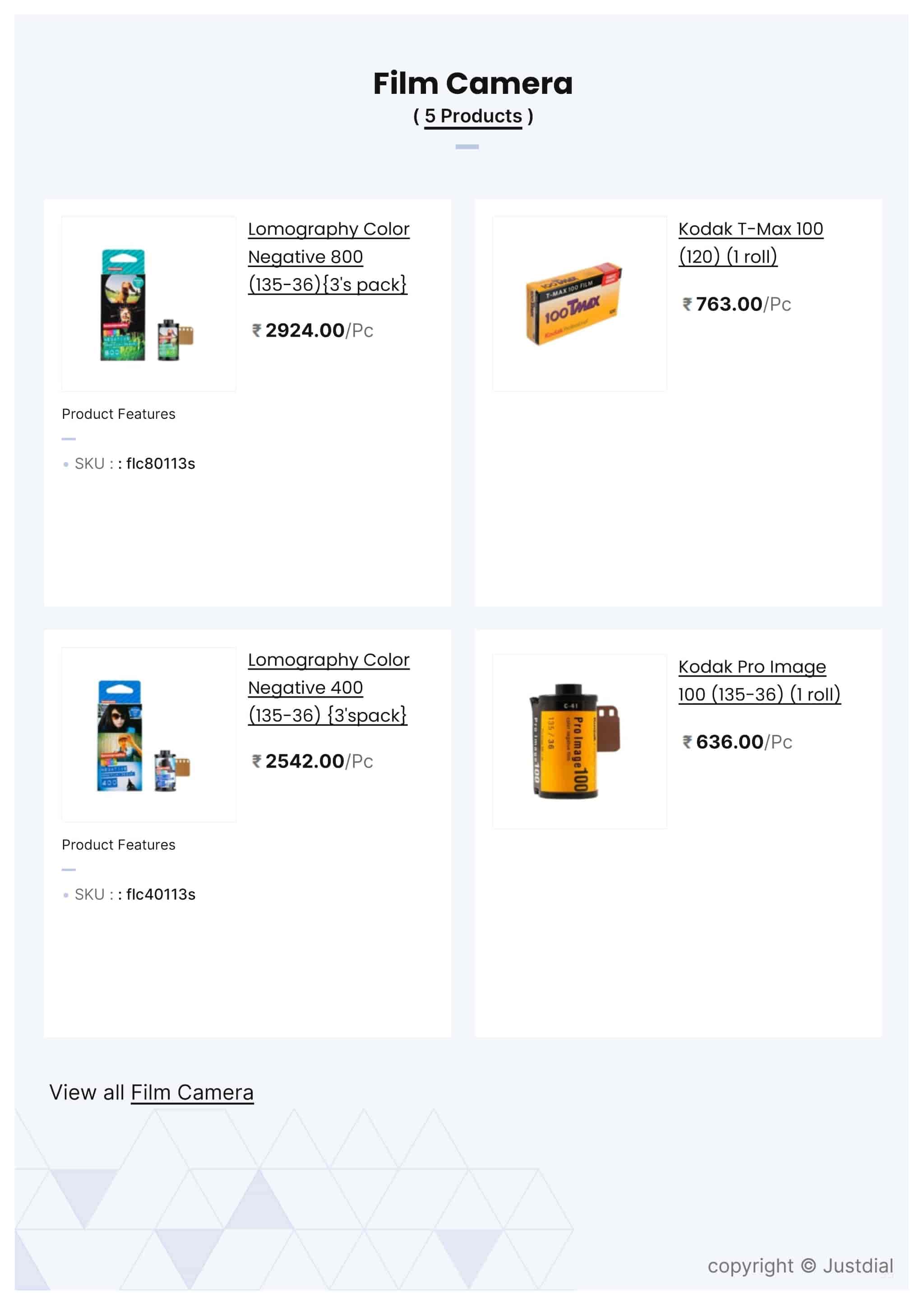 FUJIFILM Instax Mini Films 10 Shots sheets per pack in Bangalore - Main Image