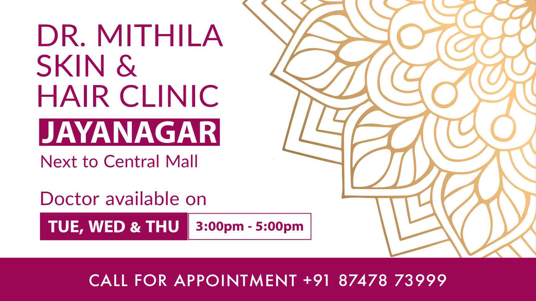 Dr. Mithila Skin And Hair Clinic in Jp Nagar,Bangalore Best Skin Care