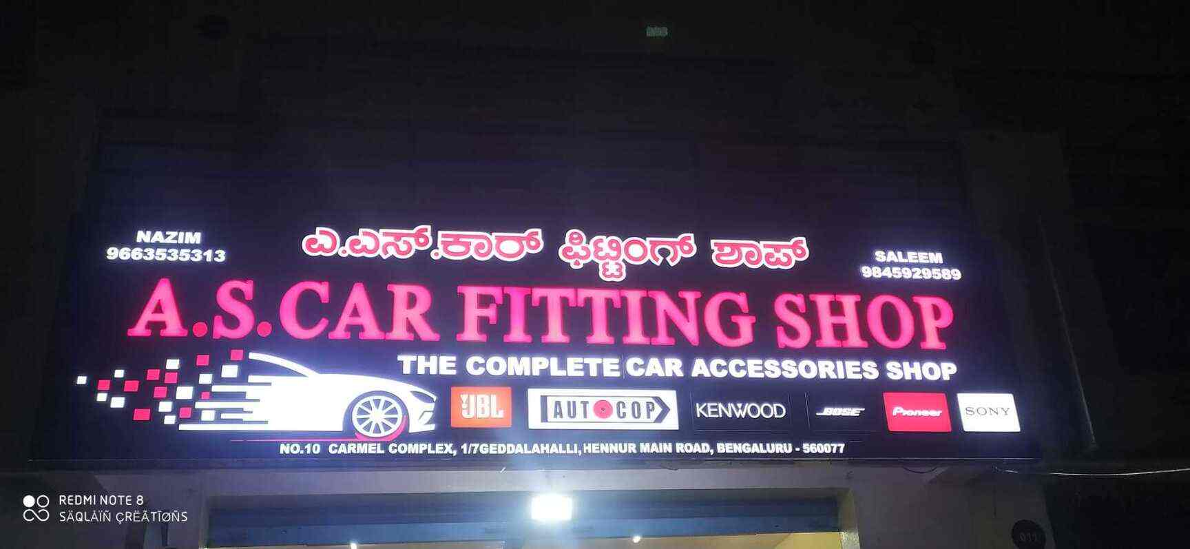 A.s Car Fittings Shop in Kothanur,Bangalore Best FiatCar Accessory