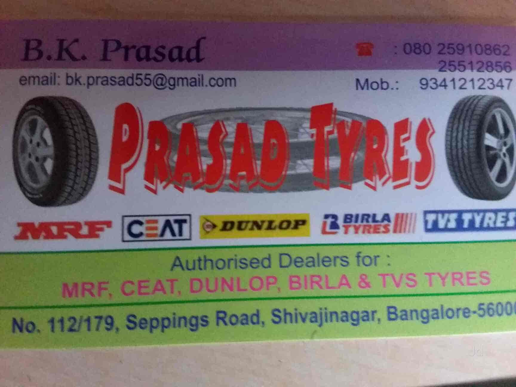 Prasad Tyres And Lubricants in Shivaji Nagar,Bangalore Best Car Tyre