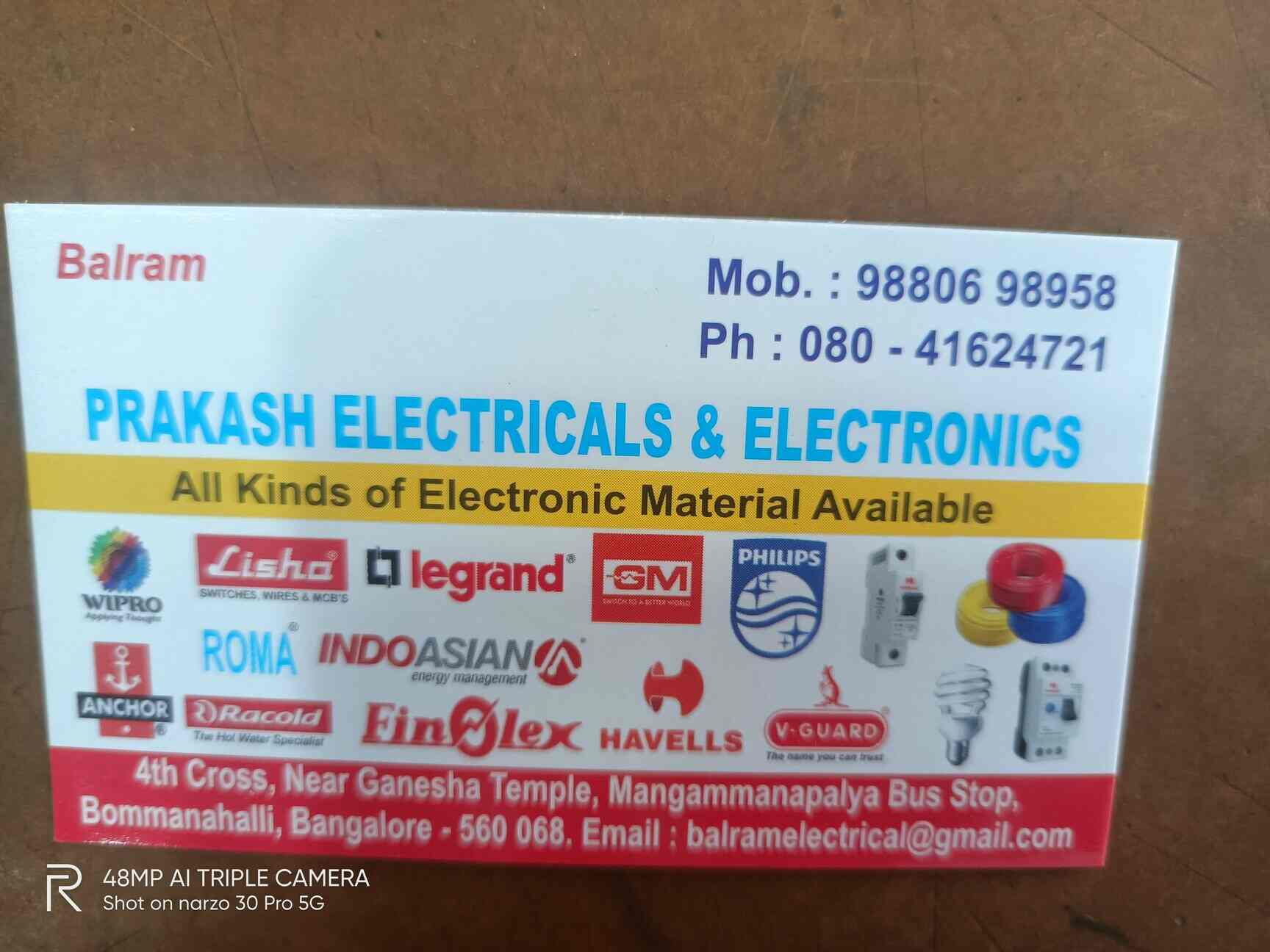 Prakash Electricals and Electronics in Bommanahalli,Bangalore Best