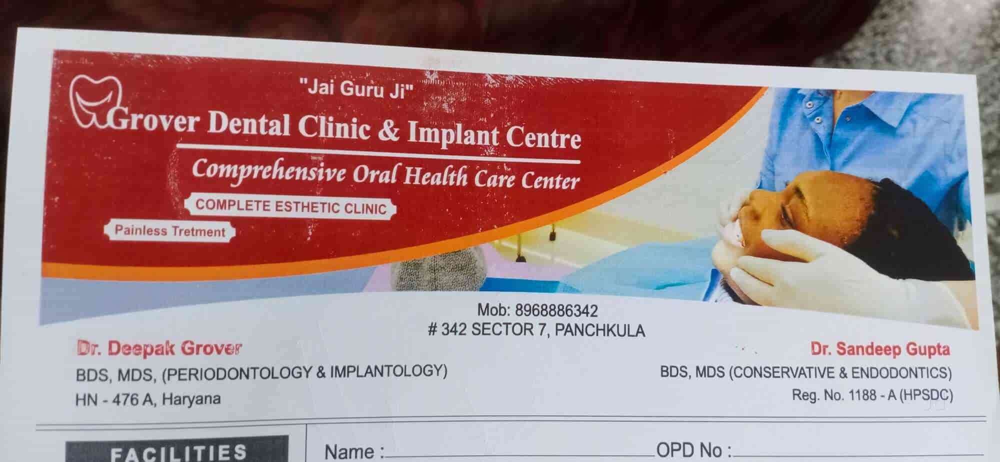 Grover Dental Clinic in Panchkula Sector 7,Chandigarh Best Dental