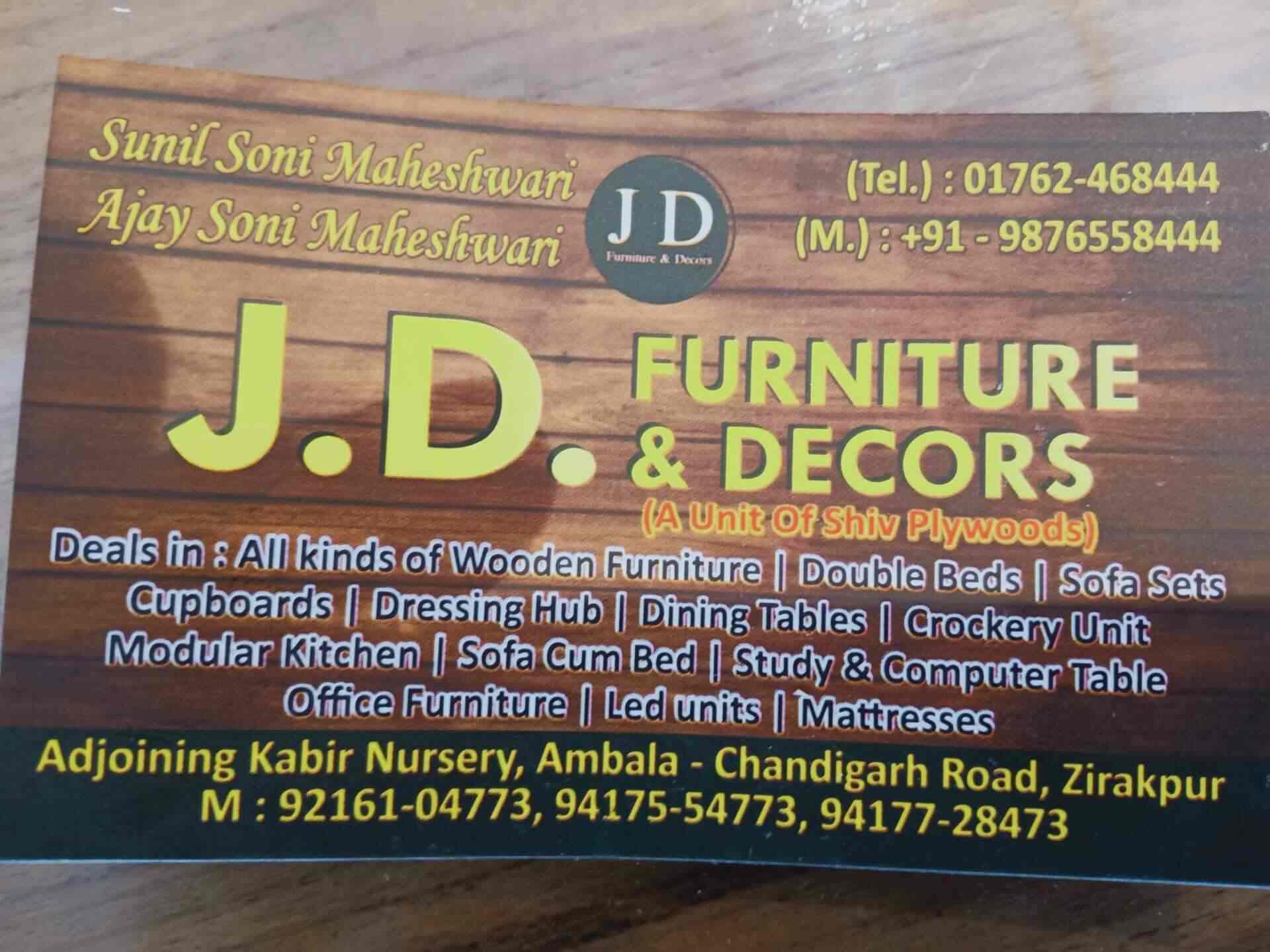J.D Furniture & Decors Furniture Dealers in Zirakpur, Chandigarh