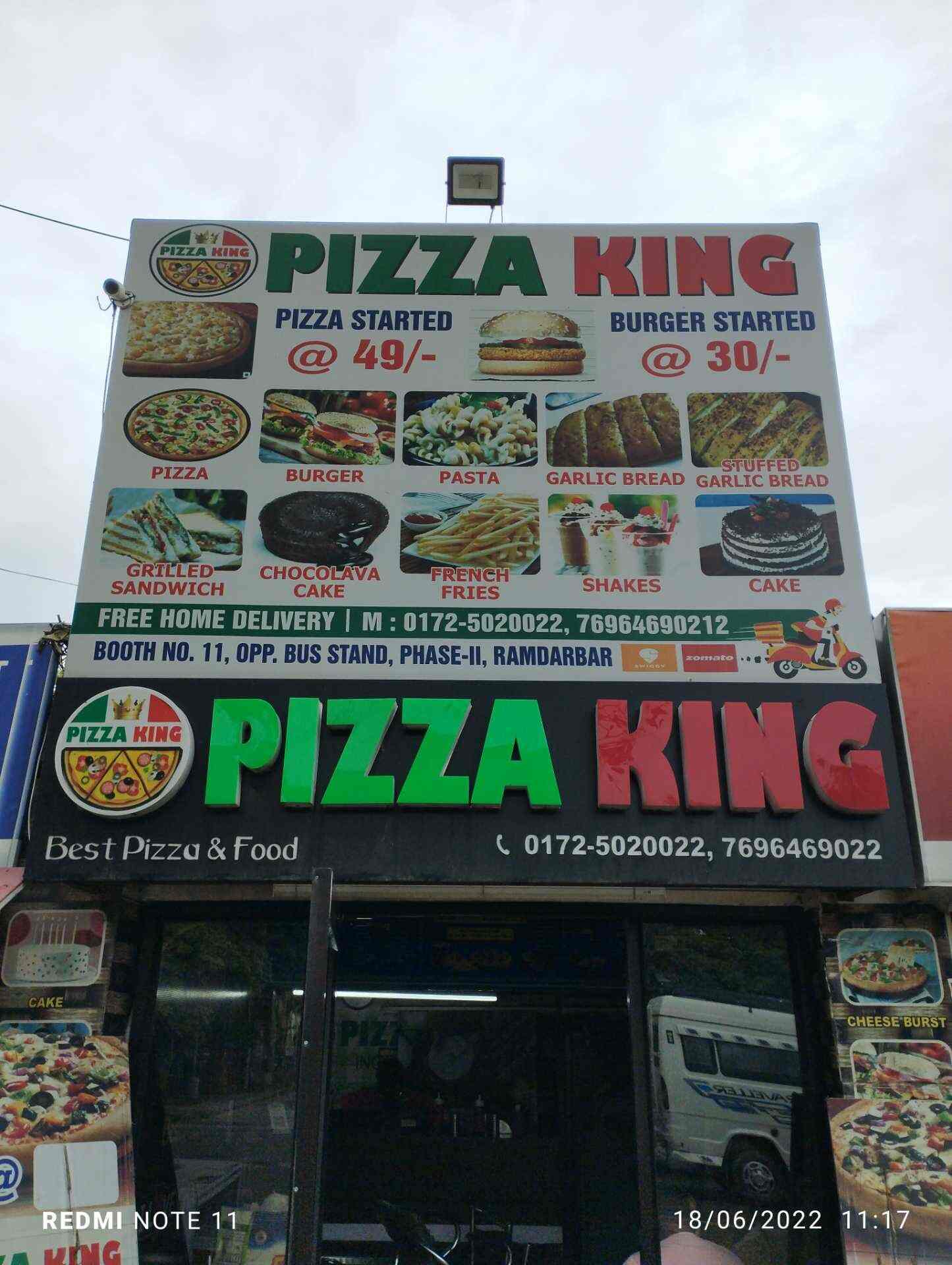 Pizza King in Ramdarbar,Chandigarh Best Pizza Outlets in Chandigarh