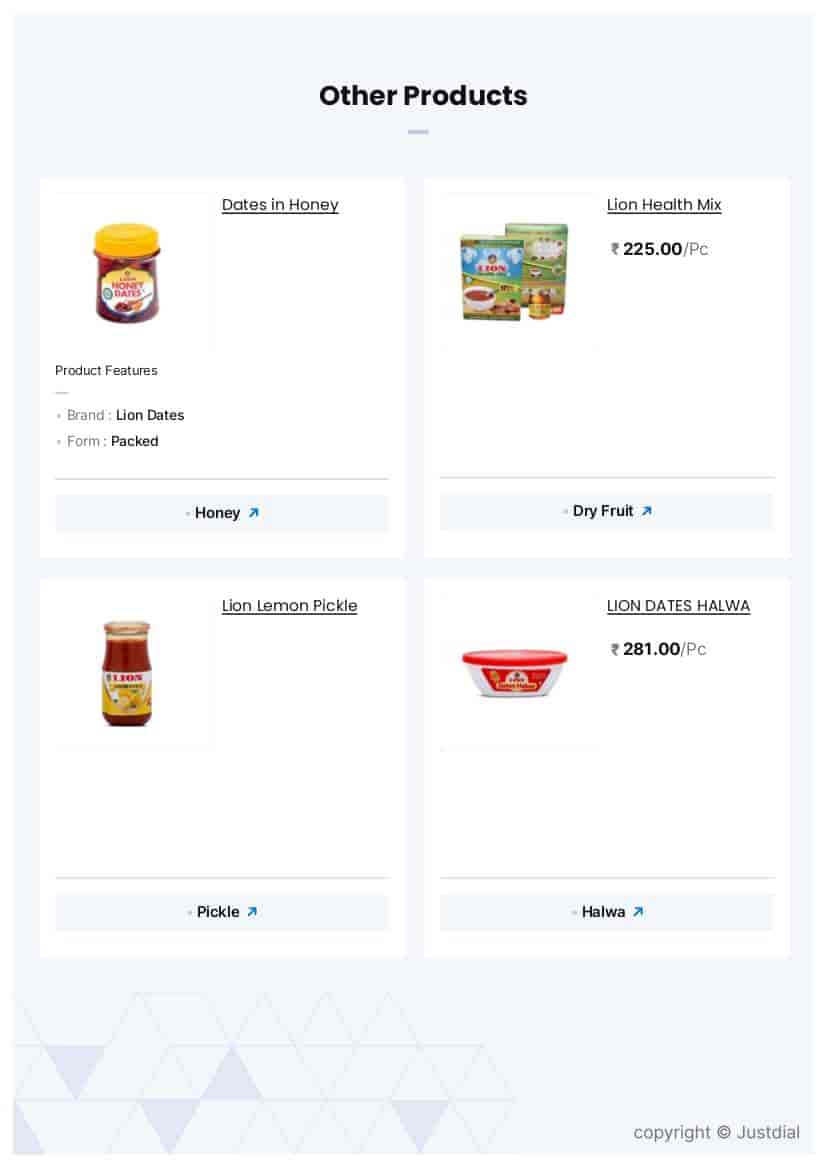 LION DELICACY DATES in Chennai at ₹ 299 Unit by Lion Dates