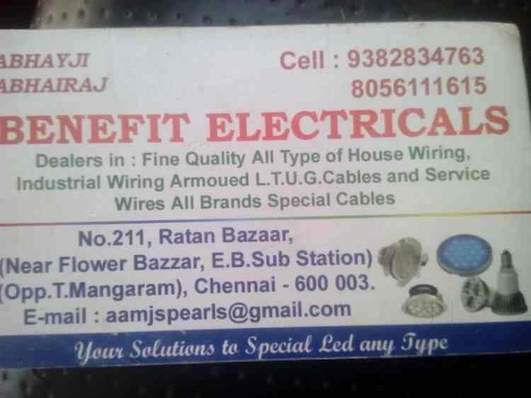 Benifit Electricals in Parrys,Chennai Best SS Cable Tray Dealers in