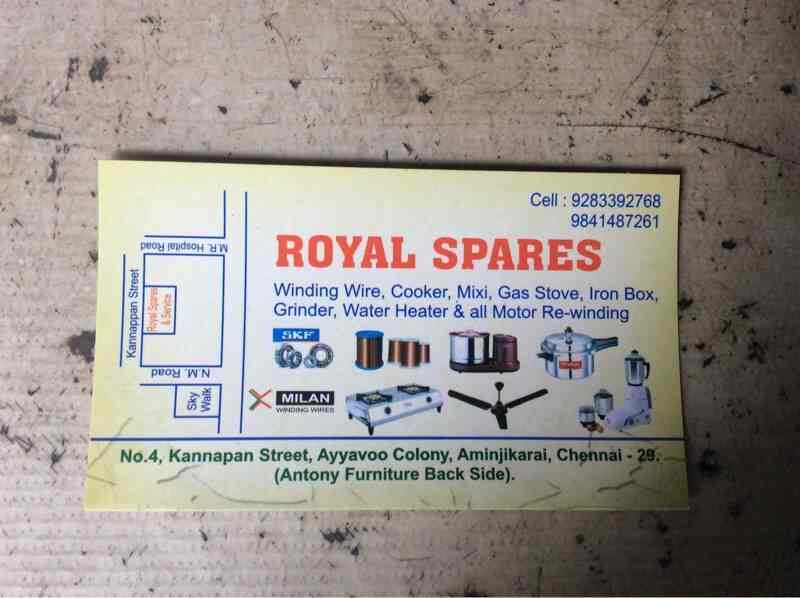Royal Spares And Service in Aminjikarai,Chennai Best AlmonardFan
