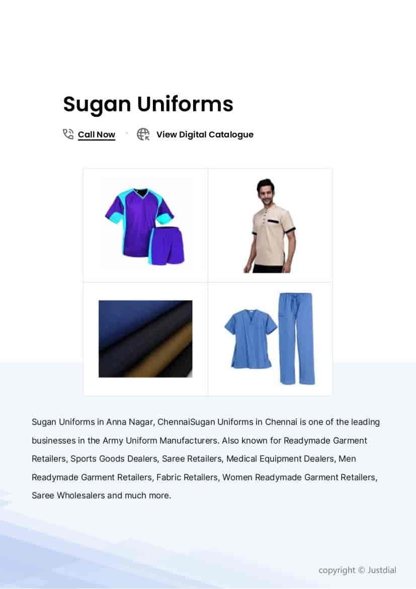 Mens Police Uniform in Chennai at ₹ 500 Pc (MOQ:1 Pc) by Sugan
