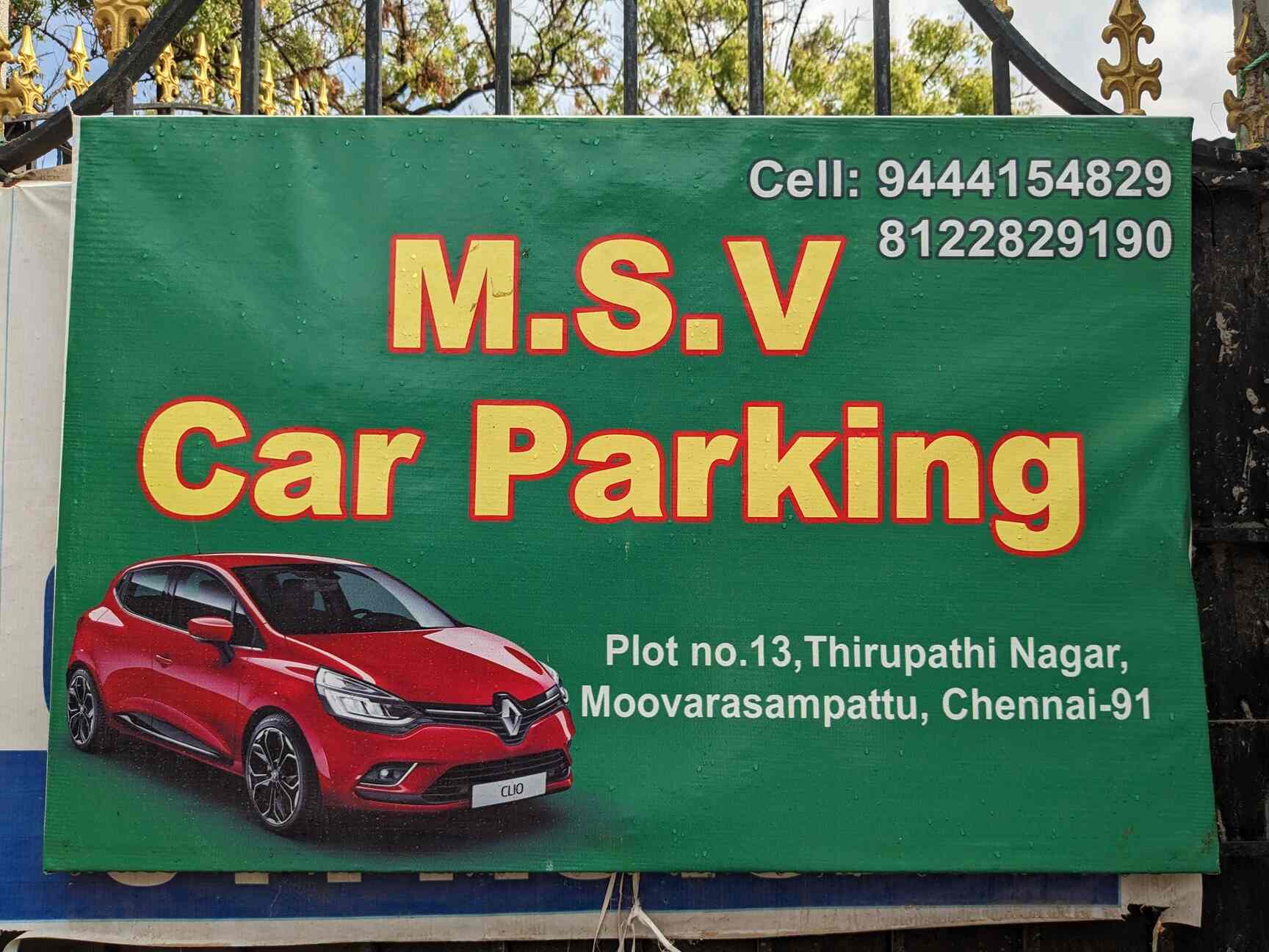 S Mv Car Parking in Moovarasanpet,Chennai Best Car Rental in Chennai