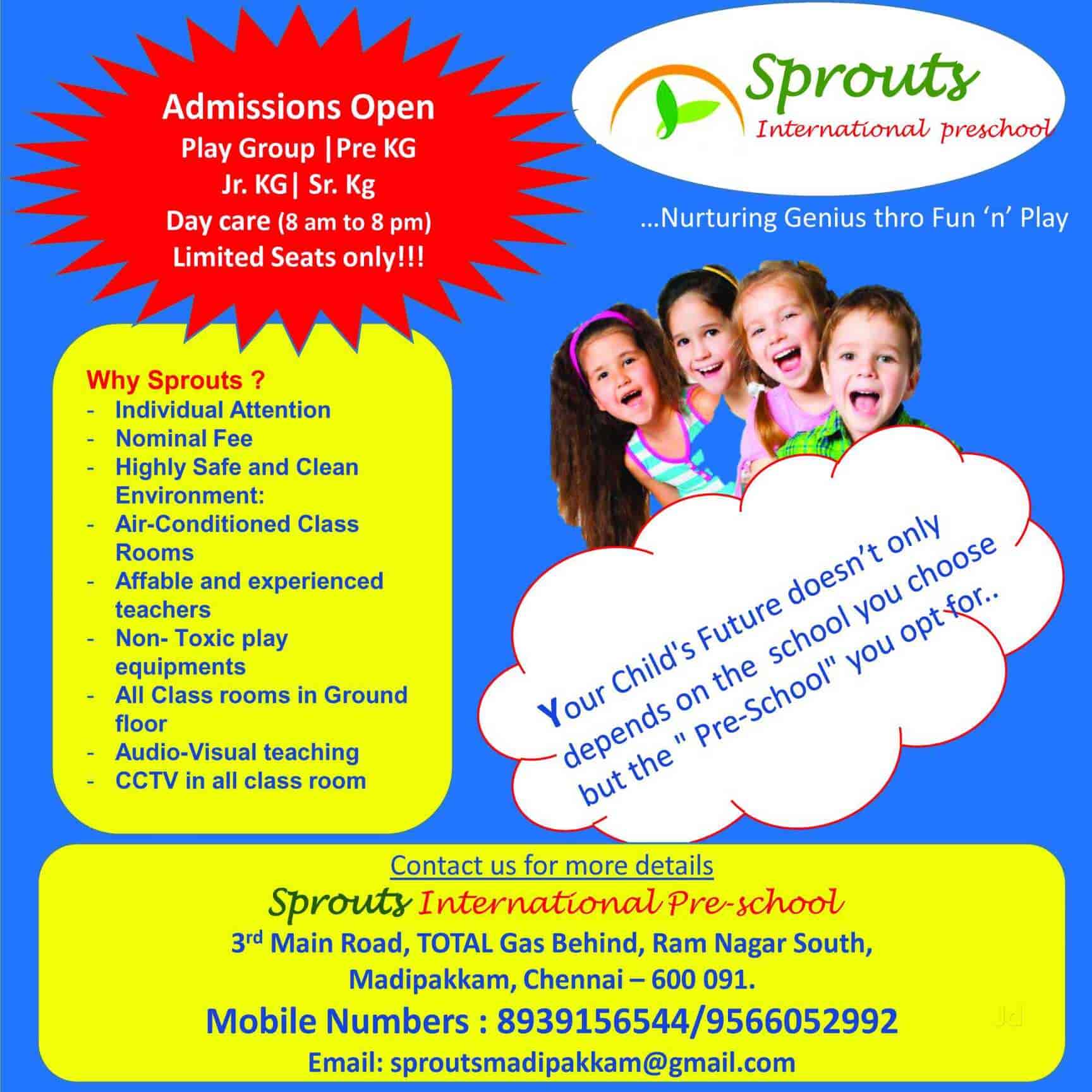 Sprouts International Pre School in Madipakkam,Chennai Best