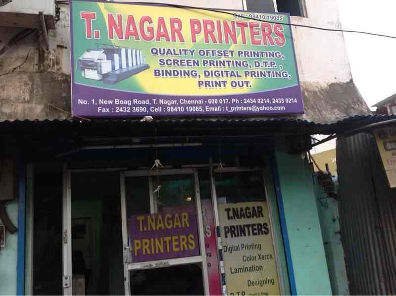 T NAGAR PRINTERS in T Nagar,Chennai Best Printing Press in Chennai