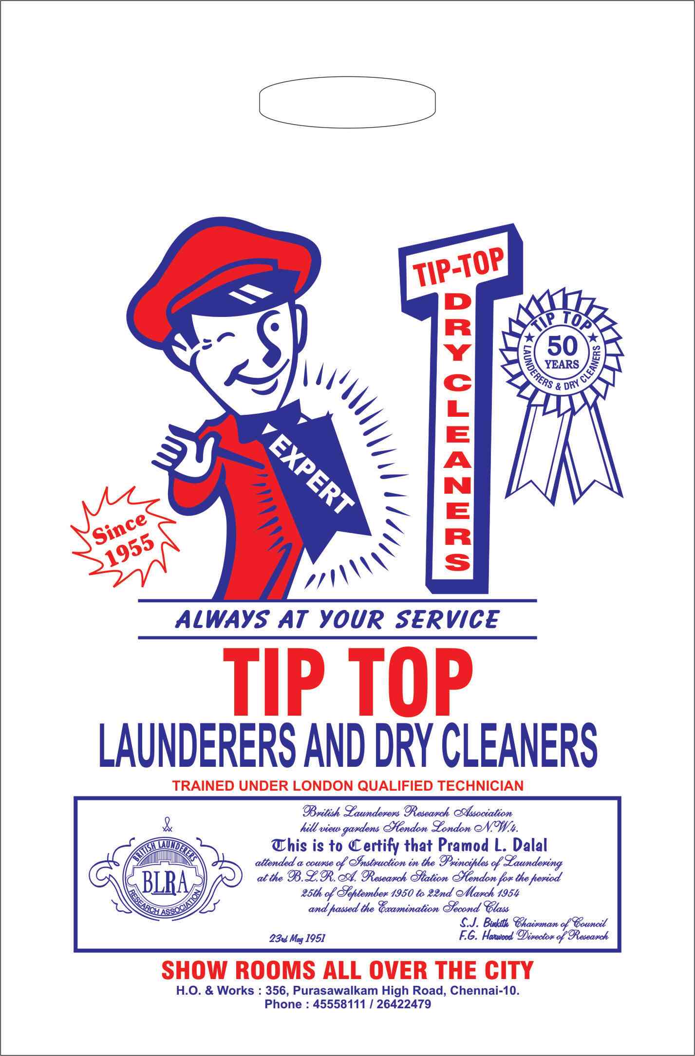 Tip Top Launderers & Dry Cleaners in Ayanavaram,Chennai Best