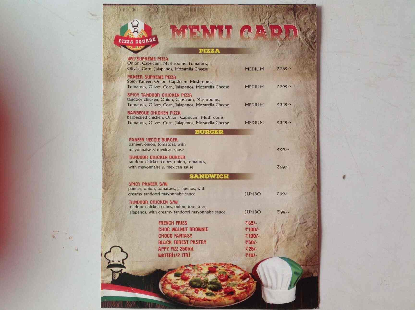 Square Pizza in West Mambalam, Chennai Pizza Menu Justdial