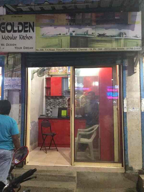 Golden Modular Kitchen in Tiruvottiyur,Chennai Best Modular Kitchen