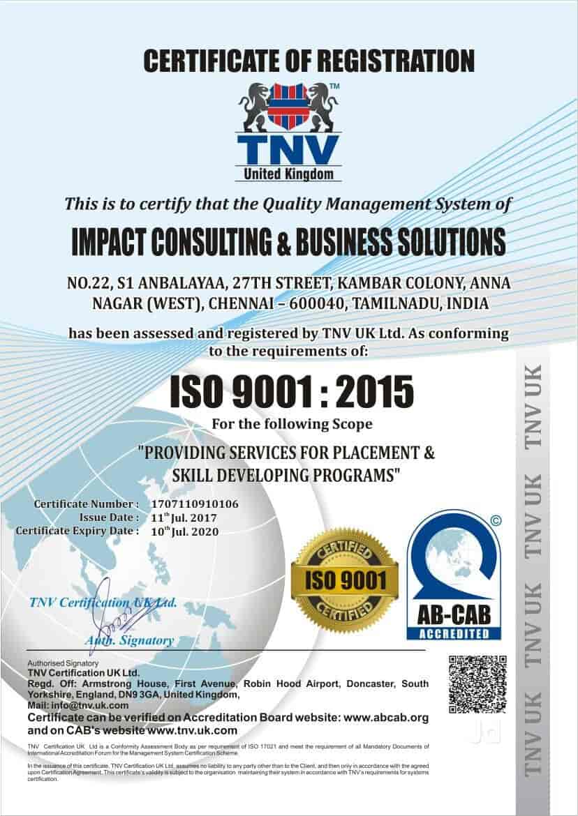 Impact Consulting And Business Solutions Anna Nagar Placement Services Candidate In Chennai Justdial