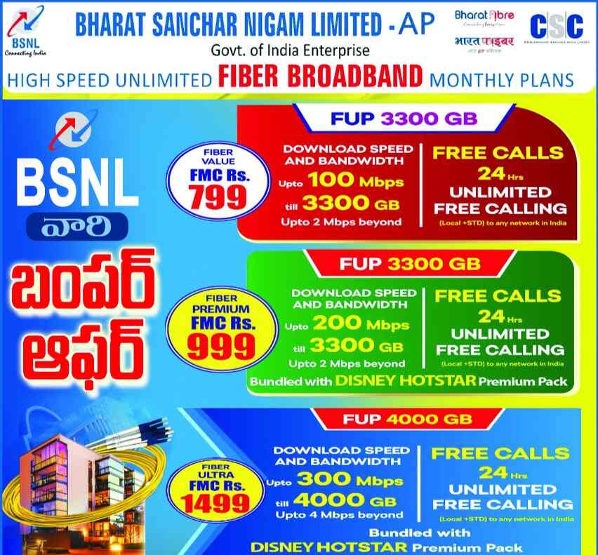 BSNL Fiber Net, Palamaner Broadband Service Providers in