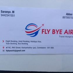 fly bye air kunniyamuthur air ticketing agents in flye bye