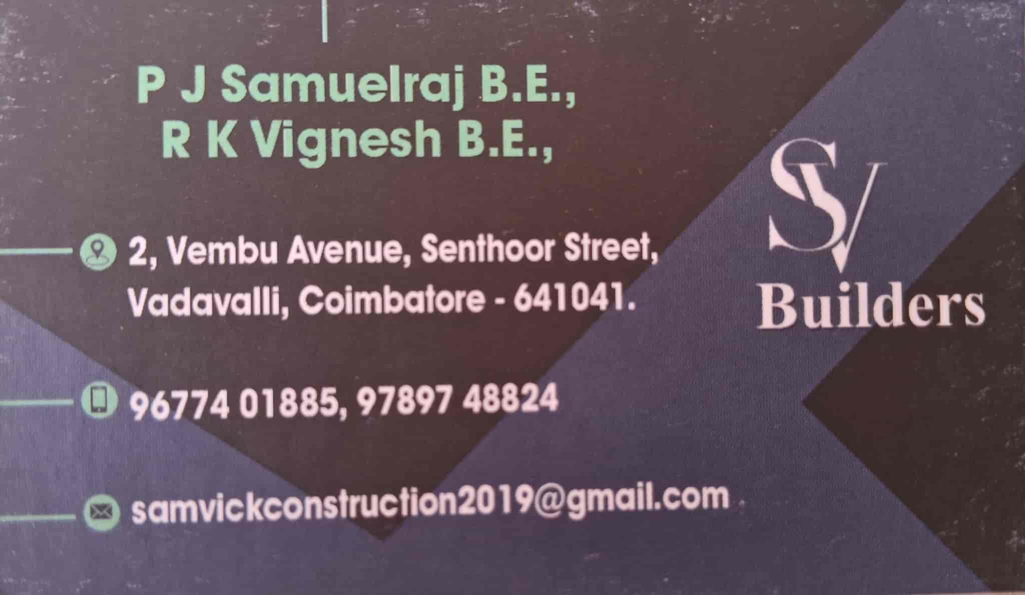 Sv Builders in Vadavalli,Coimbatore Best Construction Companies in