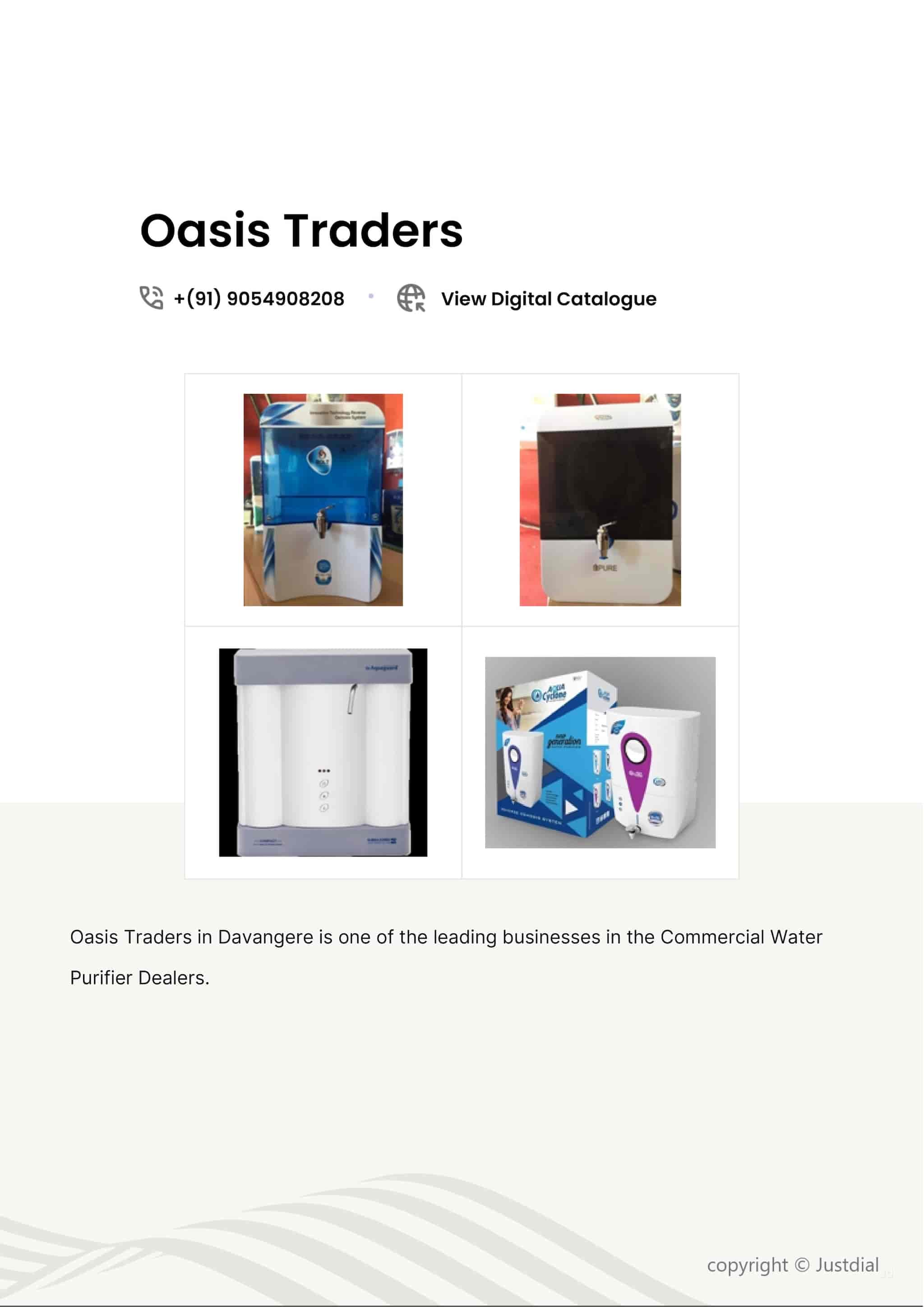 Oasis Traders in Davangere,Davangere Best Commercial Water Purifier Dealers in Davangere