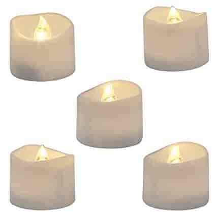 Buy Set Of 6 Rechargeable LED Yellow Flickering Flameless Tealight Candles Lights With Remote Control Frosted Cups Charging Base USB 5V For Christmas Party Holiday Festivals Wedding Online In UAE