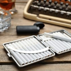 colibri cigarette case with built in lighter Vintage Colibri Gold Tone CigaretteCase in Original Box