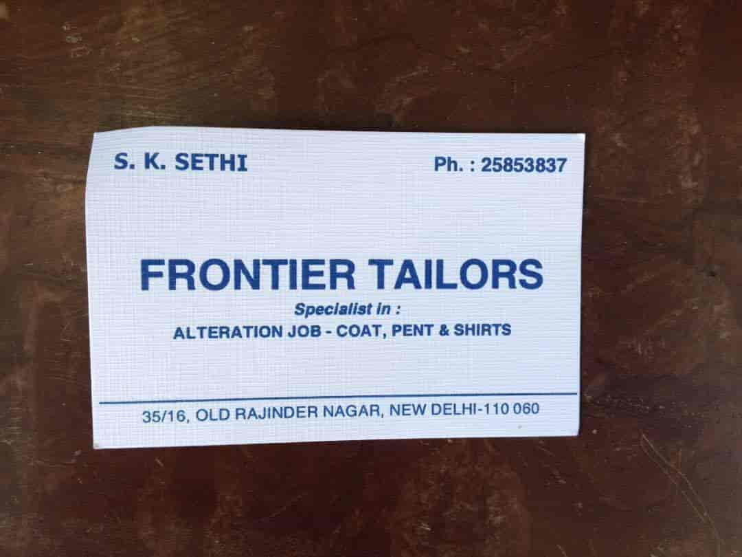 Frontier Tailors. in Old Rajender Nagar,Delhi Best Tailors For Men