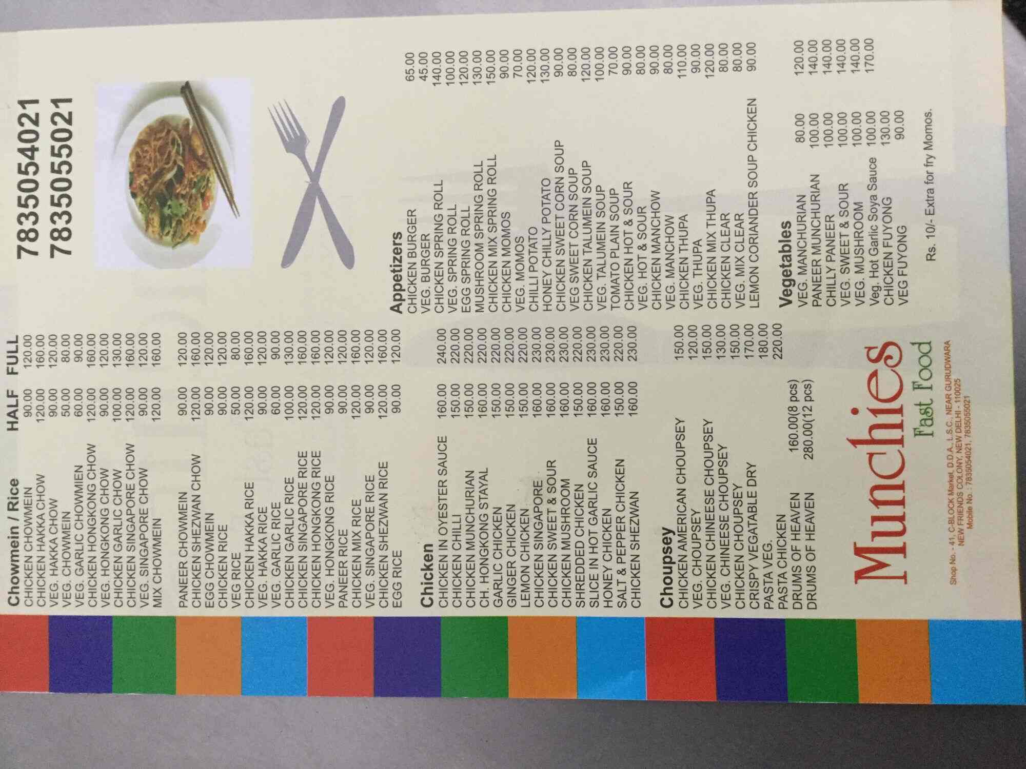 Munchies Fast Food in New Friends Colony,Delhi Order Food Online