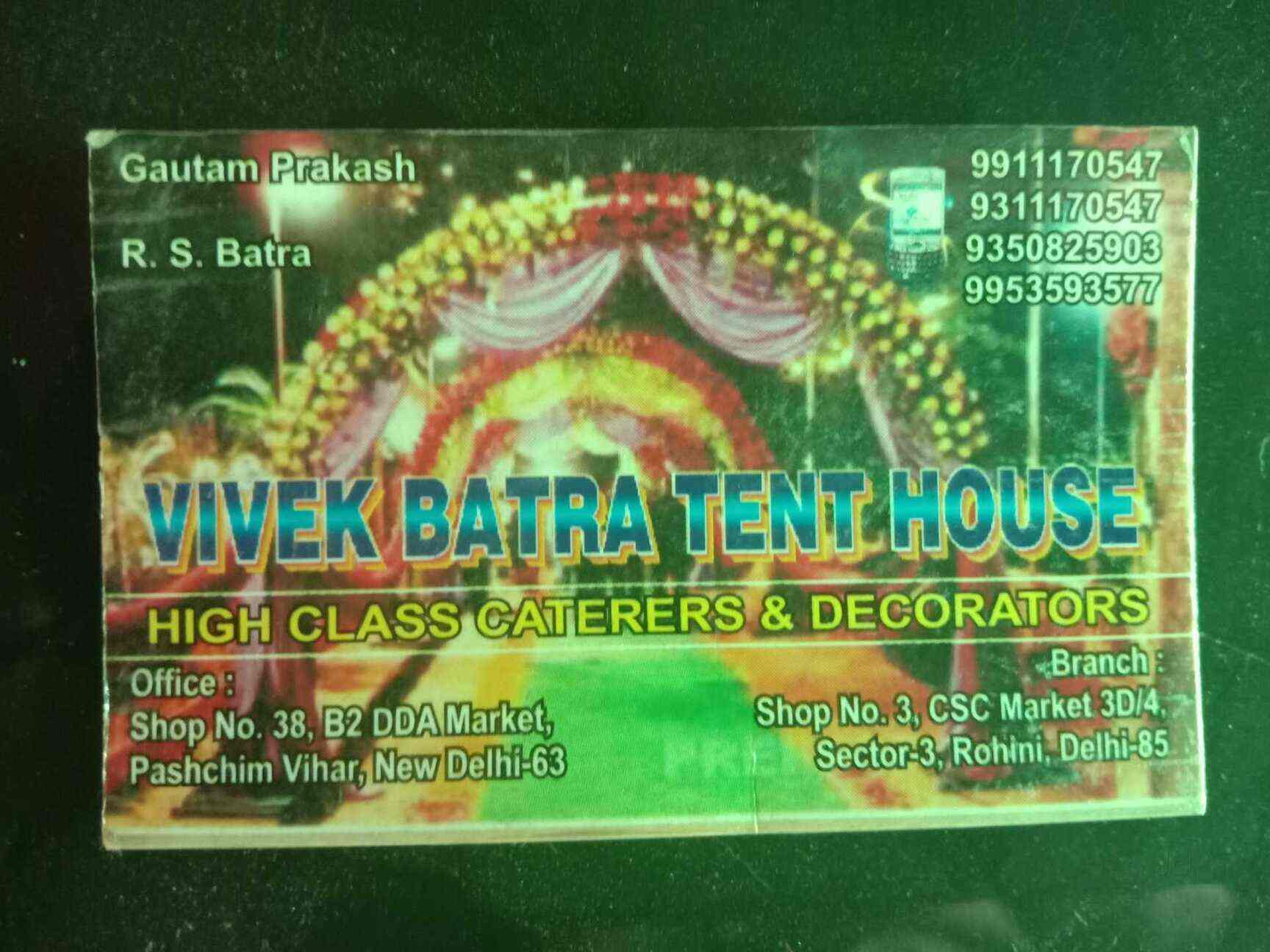 Vivek Batra Tent House in Rohini,Delhi Best Party Decorators in Delhi