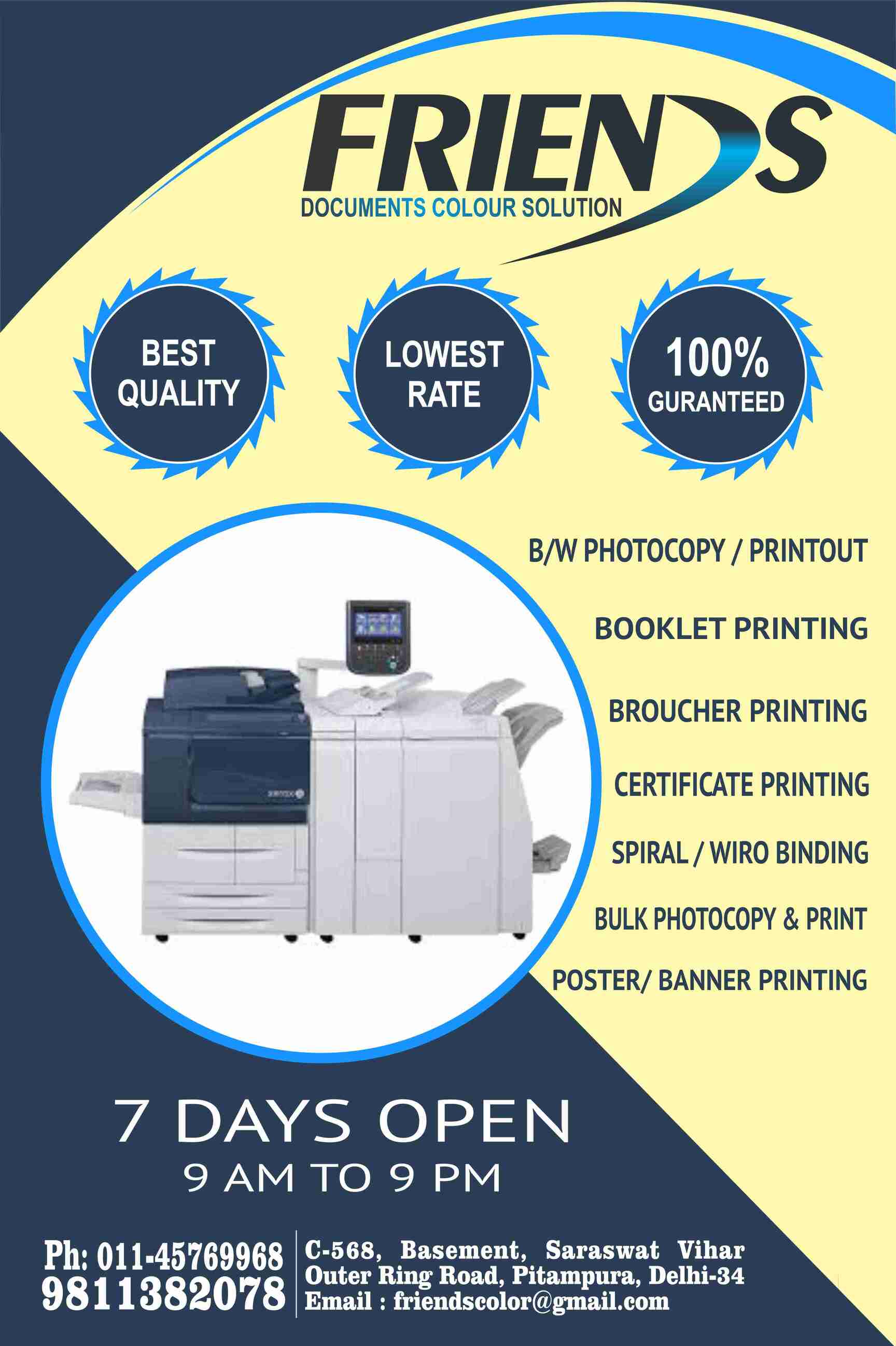 Top Photocopying Centres in Kohat EnclavePitampura Best Xerox Shops
