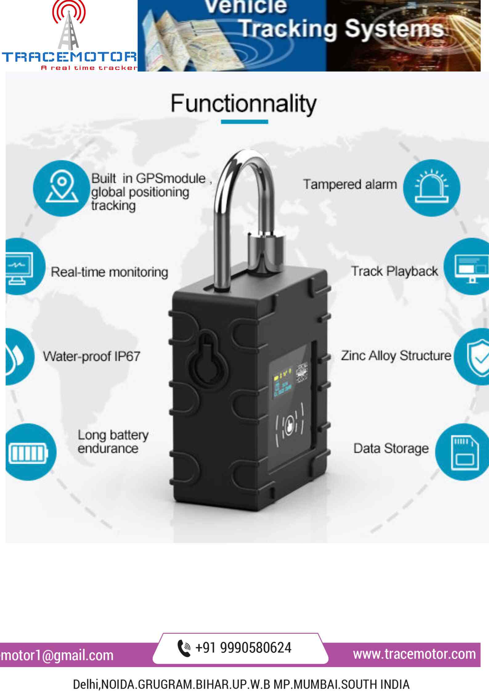 Tracemotor Gps Tracker in Chanakya Place,Delhi Best Gps Navigation