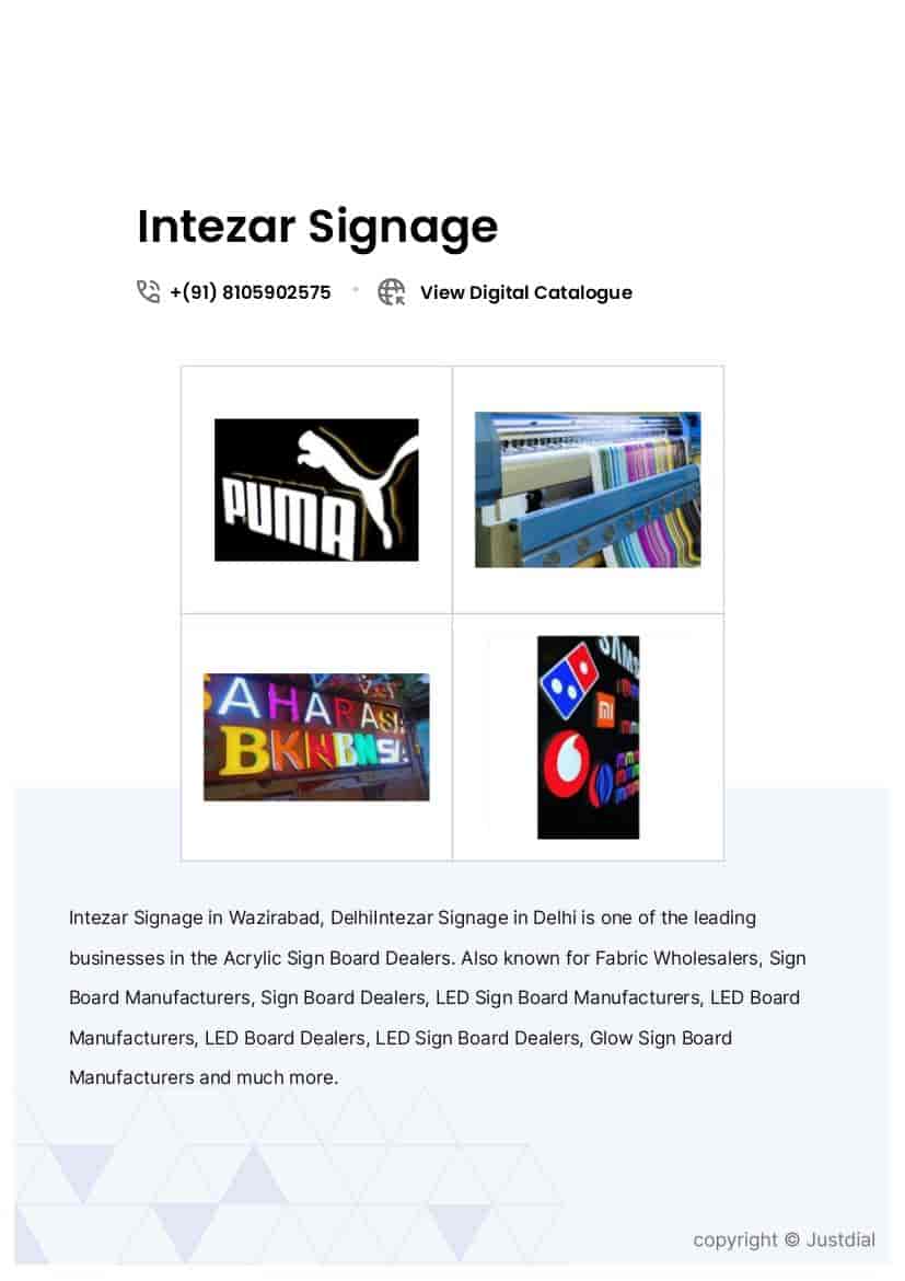 Acrylic LED Signage Board in Delhi at ₹ 500 by Intezar