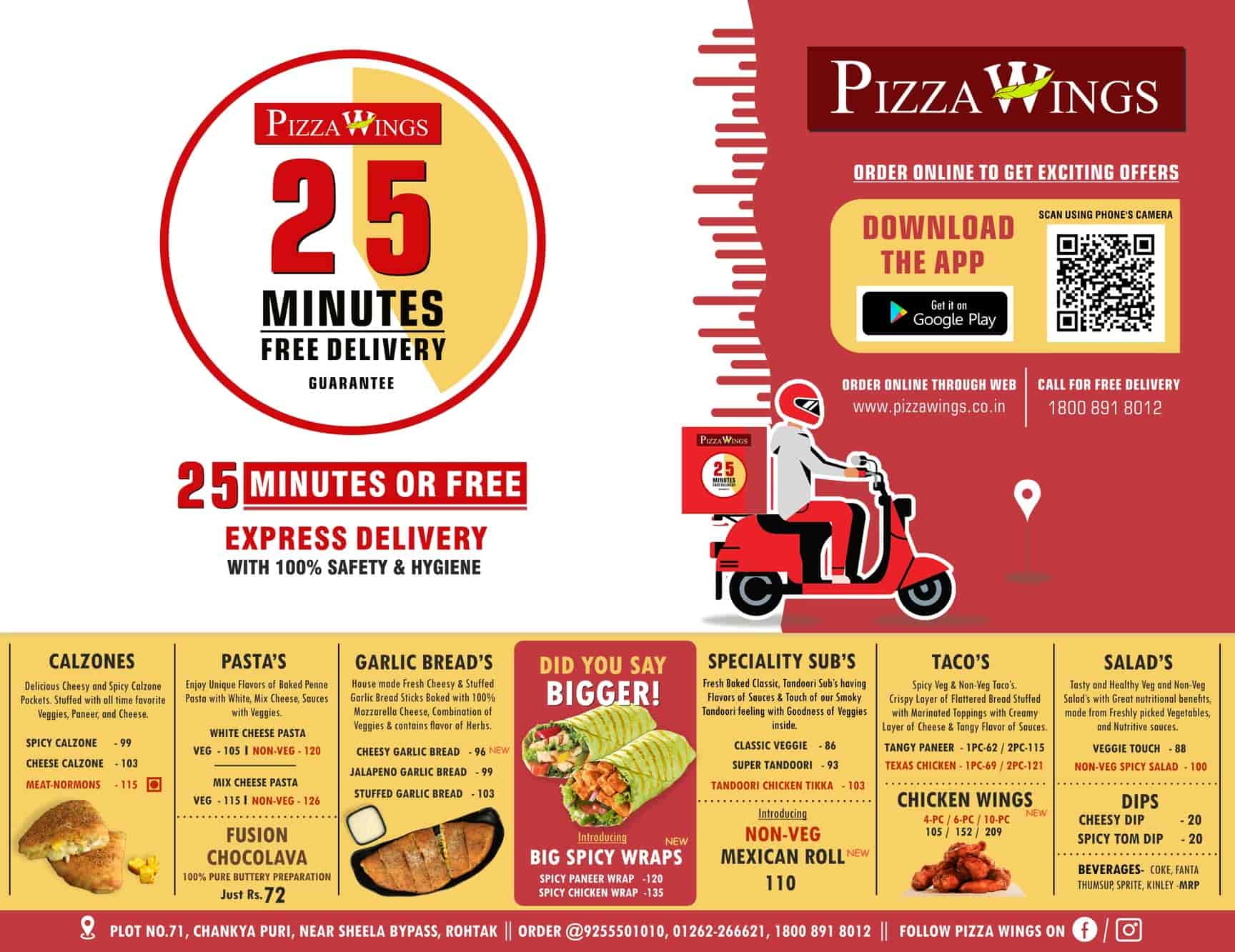 Find list of Pizza Wings Pizza Outlets in Basant Vihar Pizza Wings