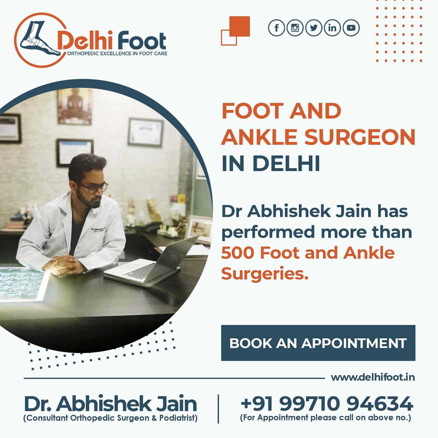 Dr. Abhishek Jain (Triton Hospital) in Kalkaji,Delhi Best Podiatrist