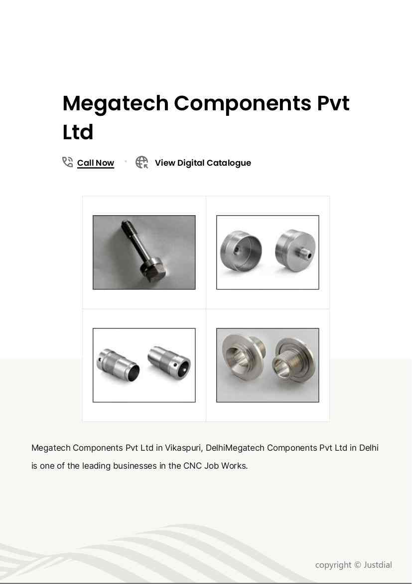 Megatech Components Pvt Ltd in Vikaspuri, Delhi - Best CNC Job