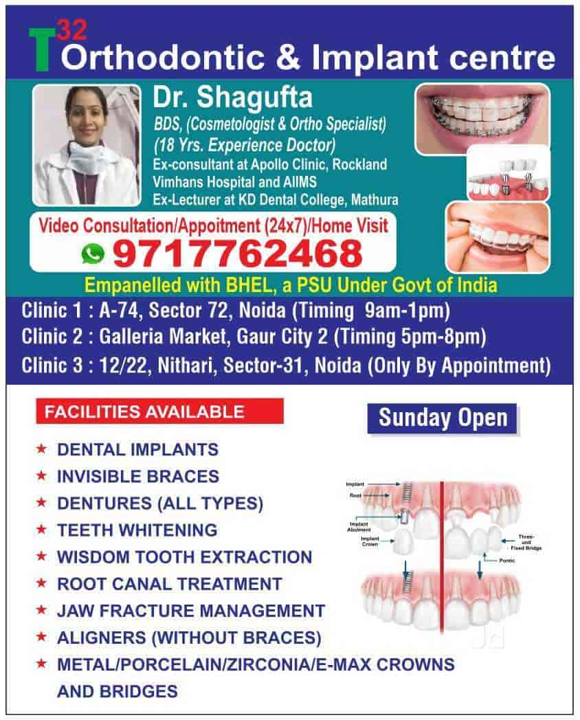 T32 Dental Implant & Orthodontic Centre in Noida Sector 72,Delhi - Best ...