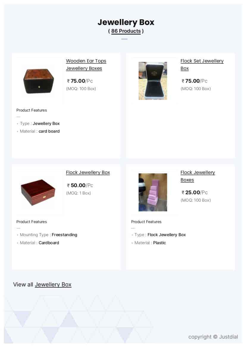 Plastic Chain Jewellery Box in Delhi at ₹ 50 Box (MOQ:100 Box