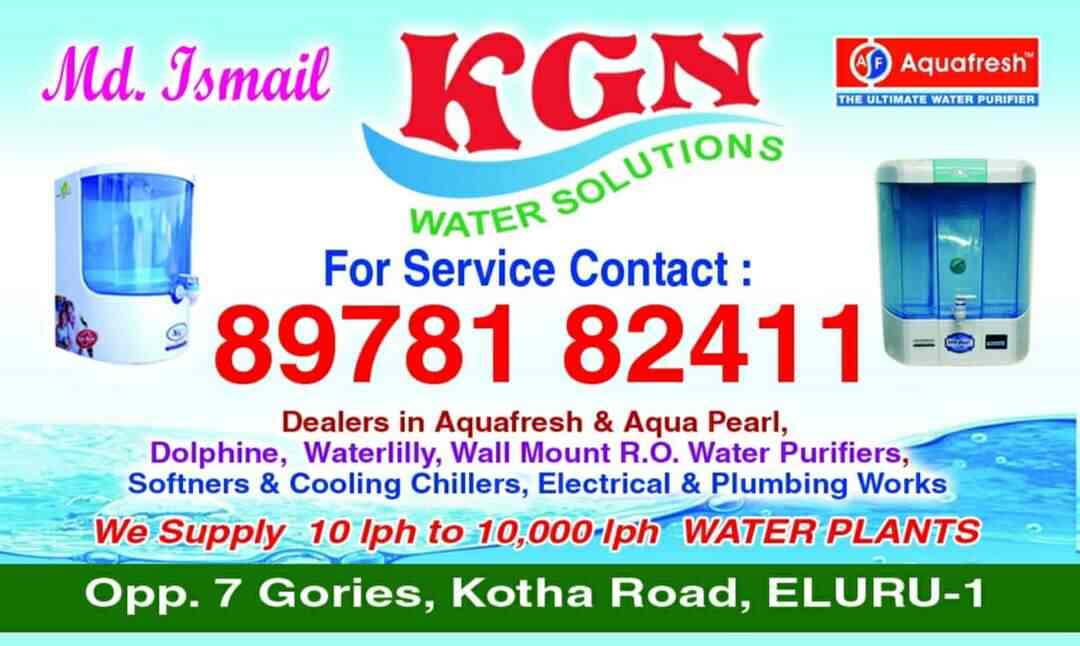 KGN Water Solutions in Eluru Bazaar,Eluru Best Water Purifier Dealers
